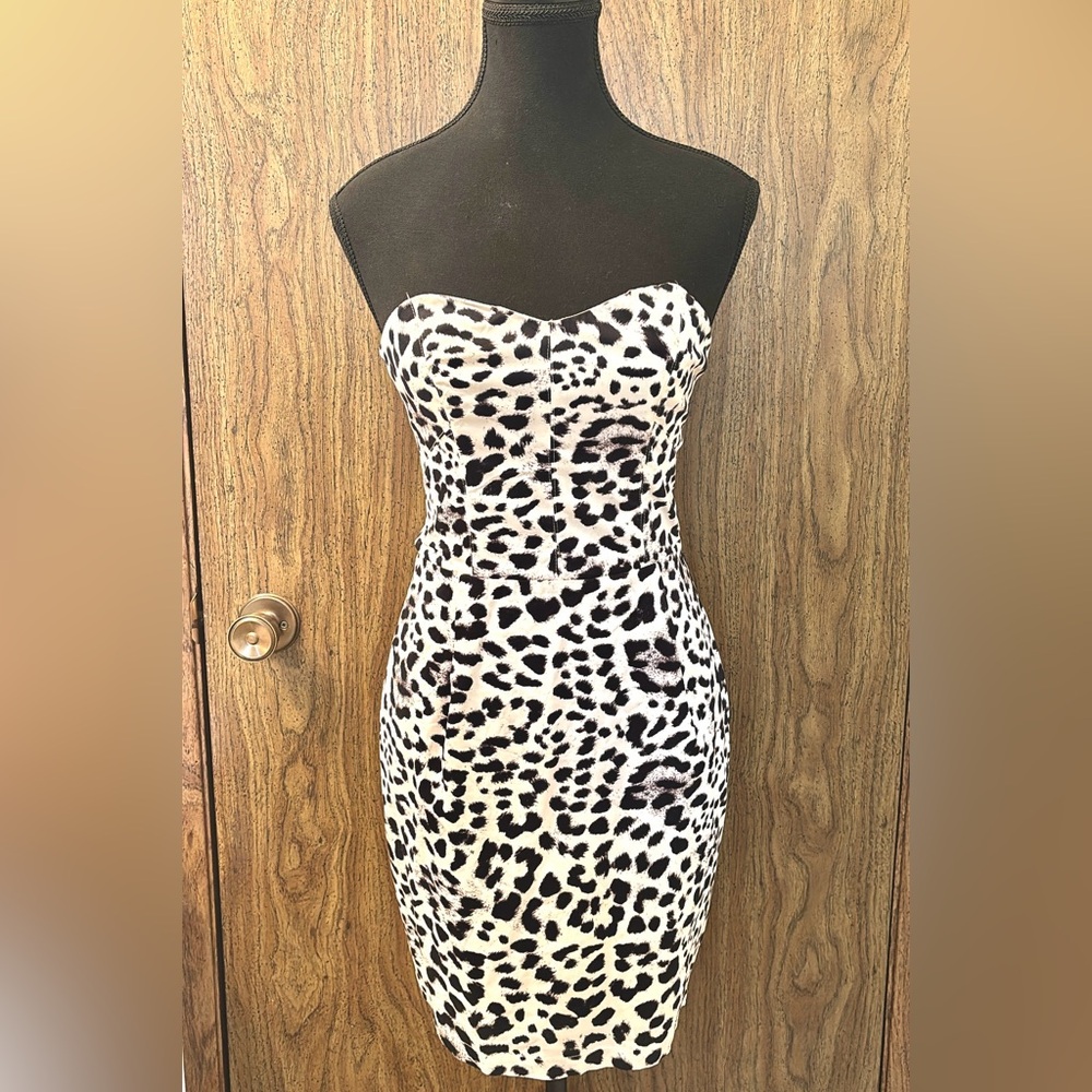 H&M Strapless Animal Print Dress
